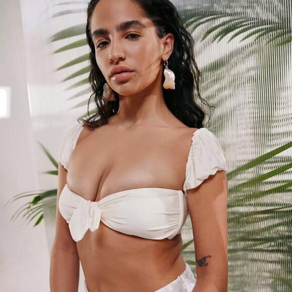 NWT UO Out From Under Monaco Ivory Bandeau Bikini Top - Picture 2 of 5
